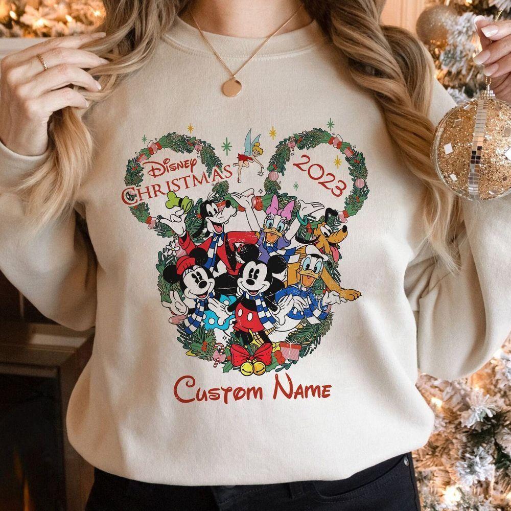 Personalized Mickey Friends Globe Family Christmas Mickeys Very Merry Christmas Party 2023 Vuitino Merch